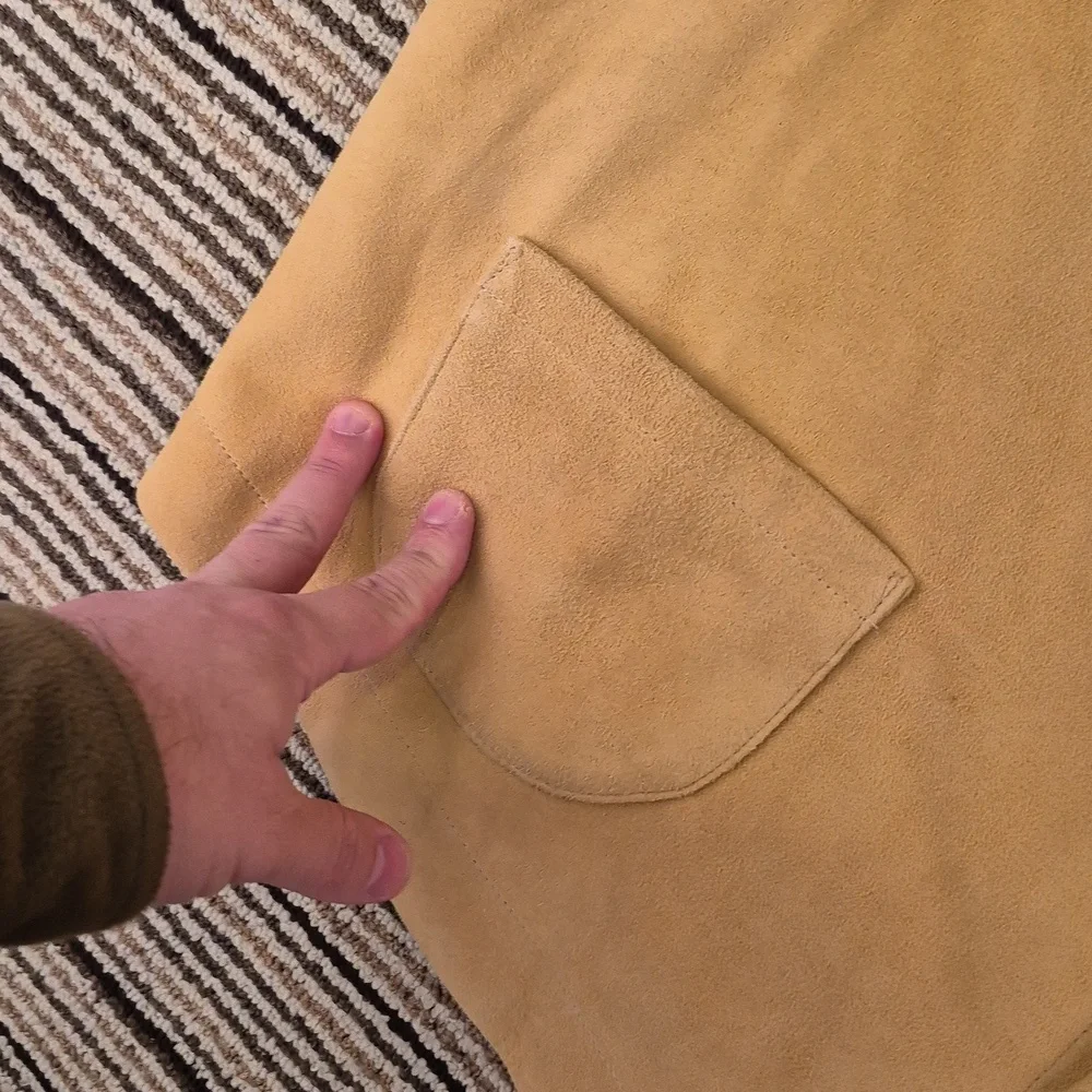 CATTLE KATE Tan Brown Western Leather Suede Mens XXL Full Button‎ Vest VTG